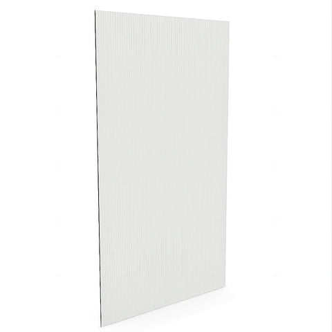 80cm Reeded Single Shower Glass Screen with Gunmetal Wall & Floor U Brackets