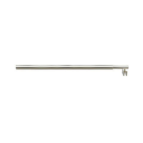 70cm Reeded Single Shower Glass Screen with Nickel Wall Channel & Round Pole