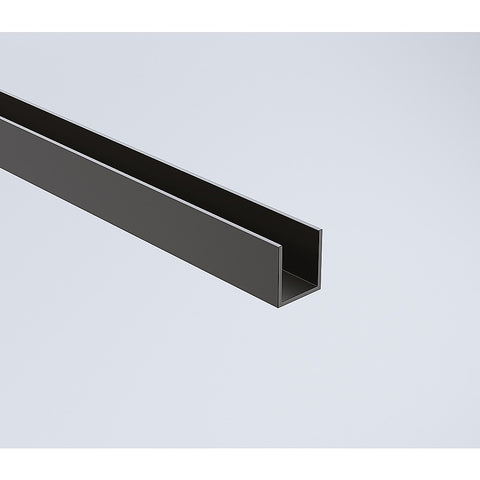 80cm Reeded Single Shower Glass Screen with Black Wall Channel & Square Pole