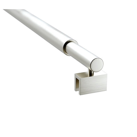 80cm Reeded Single Shower Glass Screen with Nickel Wall Channel & Round Pole