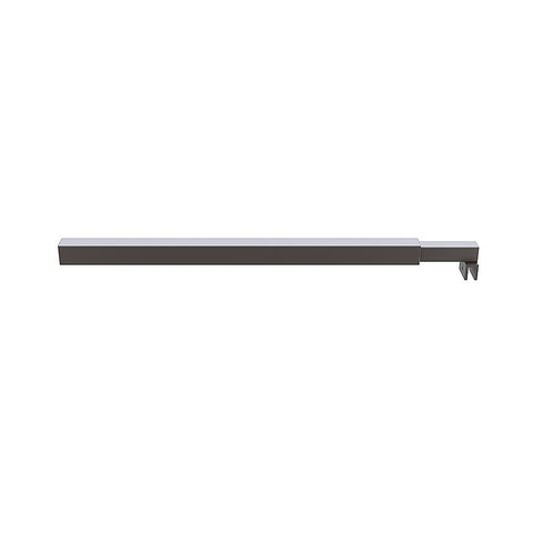 80cm Reeded Single Shower Glass Screen with Gunmetal Wall Channel & Square Pole