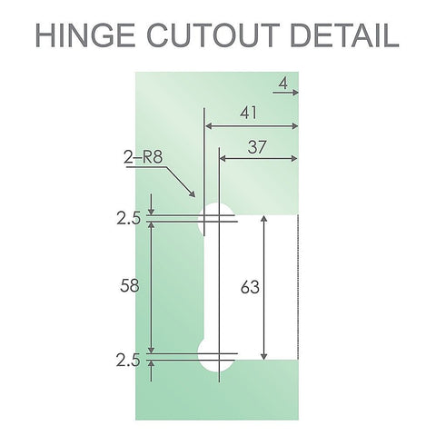 90 Degree Brass Glass Shower Door L-Hinge in Chrome