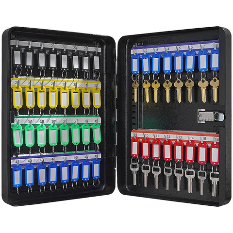 48-Key Cabinet Key Safe with Combination Lock & Keys – Wall Mounted Storage