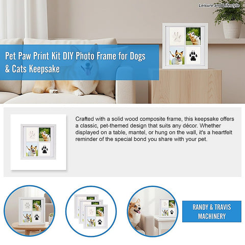 Pet Paw Print Kit DIY Photo Frame for Dogs & Cats Keepsake