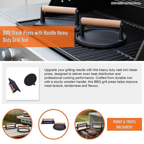 BBQ Steak Press with Handle Heavy Duty Grill Tool