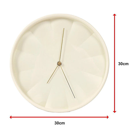 30cm Round Wall Clock Silent Sweep Modern ABS Frame