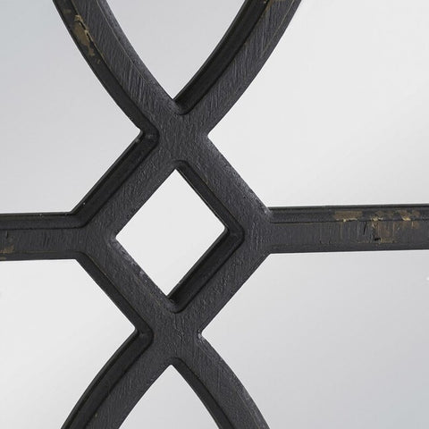 Set 2 Black Carved Wall Mirrors 67cm