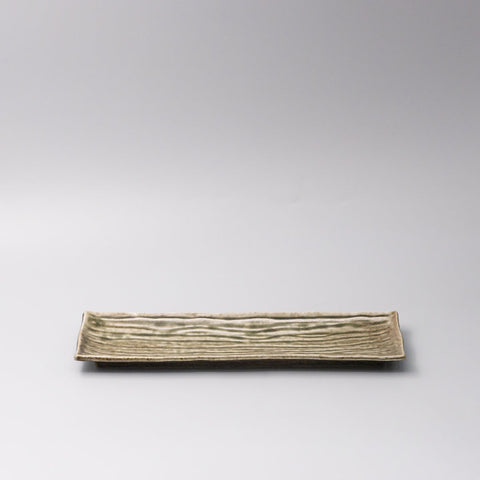 Plate Rectangular 33x10cm Sage Glaze