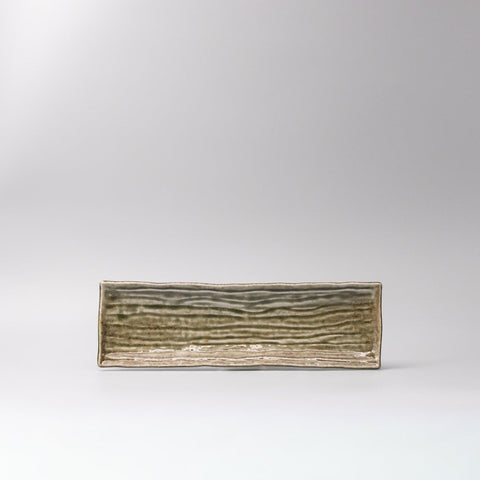 Plate Rectangular 33x10cm Sage Glaze