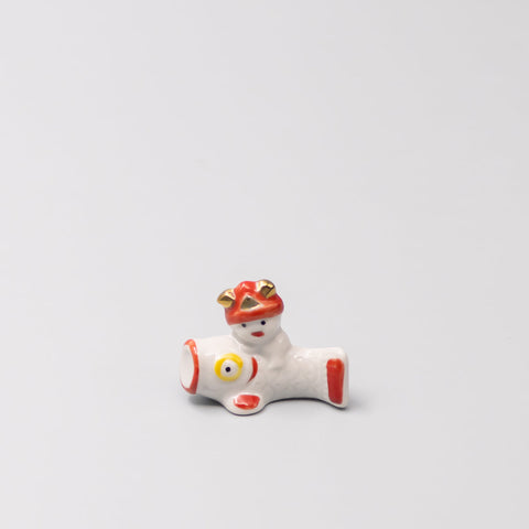 Chopstick Rest Red and White Fish Riding