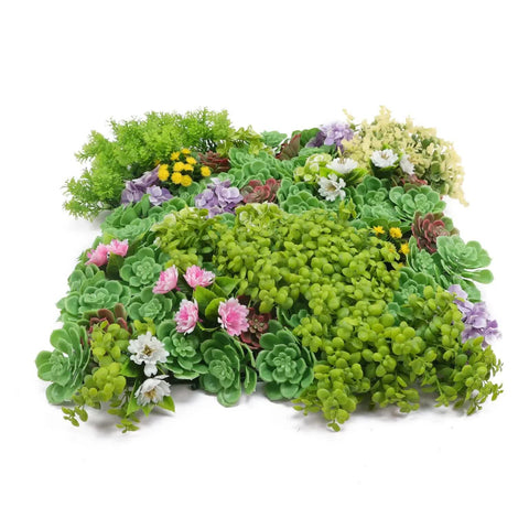 Artificial Dense Succulent Green Wall / Vertical Garden Panel 50cm x 50cm UV Resistant