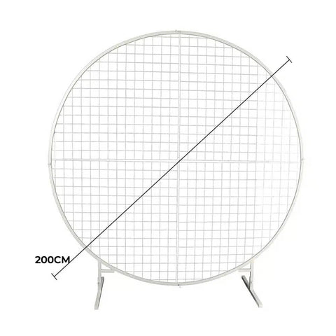 Sturdy Circular Flower Wall / Event Stand 200cm Diameter (White Frame)