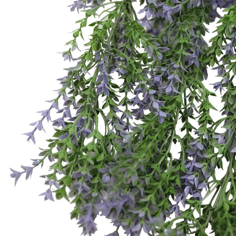 Artificial Hanging Purple and Green Willow Leaf Garland Bush UV Resistant and Fire Rated 20cm x 76cm