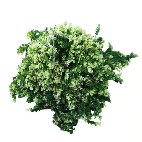 Artificial Spring Evergreen Hanging Basket UV Resistant 43cm