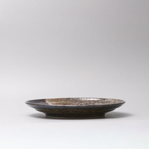 Plate Flat Based 25cm Bronze Brushstroke Glaze