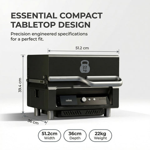 ASMOKE Essential Portable Wood Pellet Grill & 47L Mini Fridge Bundle + 5lb Apple Wood Pellets