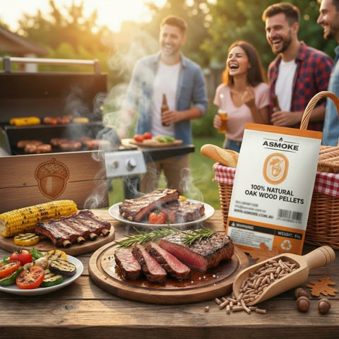 ASMOKE 100% Natural Oak Wood BBQ Pellets (2.27kg) - High Heat Hardwood for Brisket & Pizza Ovens
