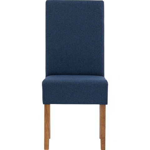 Mesi Dining Chair x2 - Natural Colour Legs Blue Colour Challis Fabric Upholstery
