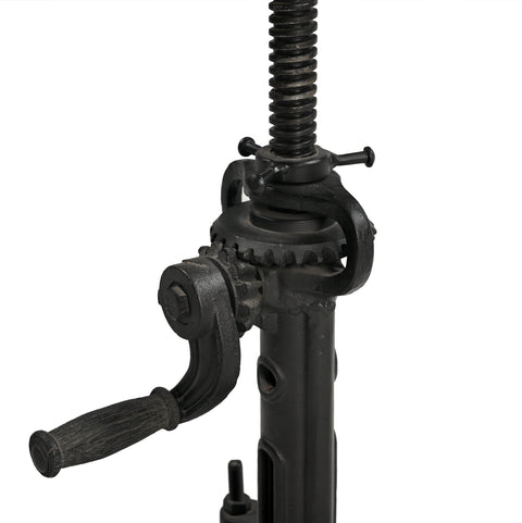 INDUSTRIAL PARIS WIND UP CAST IRON BAR STOOL