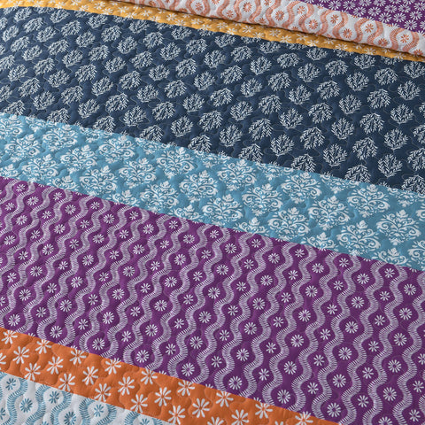 Quirky Quilted coverlet and pillowcovers set: Add Personality to Your Space - Queen size