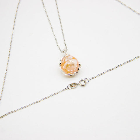 Gift Gox - Aroma Necklace White Gold - Planet Nebula Nova (Pink) + Purify Oil Blend