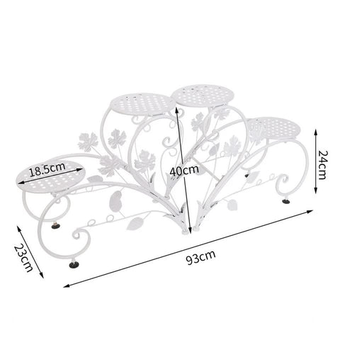 Outdoor Indoor Metal Flower Pots Planter Plant Stands Garden Shelf Racks