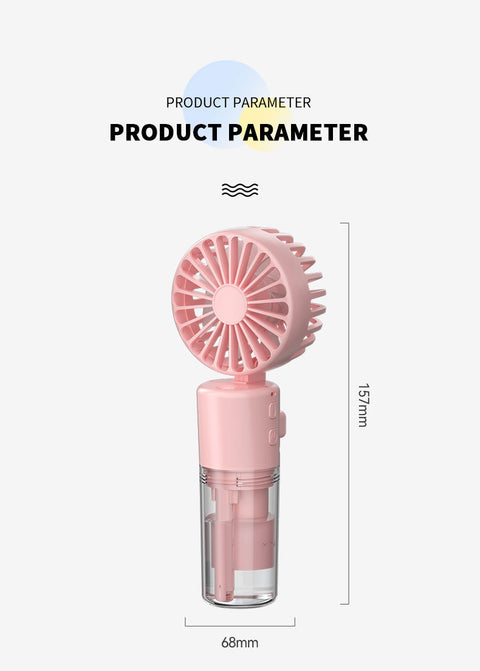 Portable 4-Speed Mini Spray Fan with Moisturizing Function - F2 Black (2PCS)