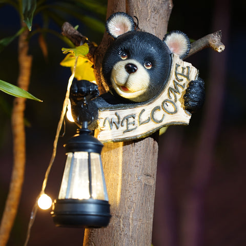 Solar-Powered Gargoyle Statue with LED Lantern - Gothic Outdoor Halloween Garden Decor