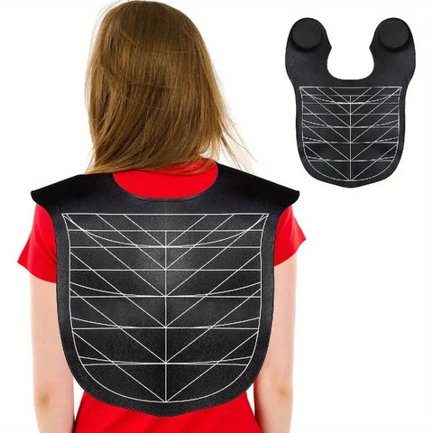 Gray Striped Silicone Hairdressing Cape - Extended Oversized Shoulder Pad for Hair Dyeing and Perming