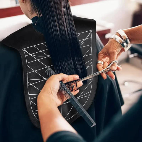 Blue Striped Silicone Hairdressing Cape - Extended Oversized Shoulder Pad for Hair Dyeing and Perming