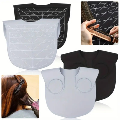Pink Striped Silicone Hairdressing Cape - Extended Oversized Shoulder Pad for Hair Dyeing and Perming