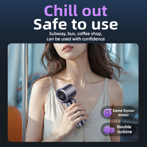 Pink Portable Handheld Fan with 120-Speed Display - USB Rechargeable Mini Cooling Fan for Outdoor Use