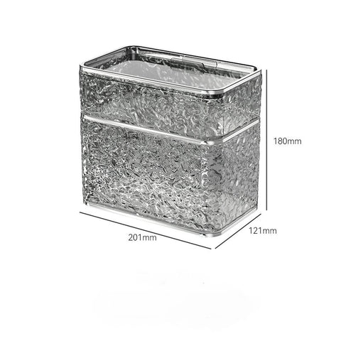 2PCS Stylish Double-Layer Transparent Grey Wave-Textured Tissue Box Holder - Stylish Bathroom Storage