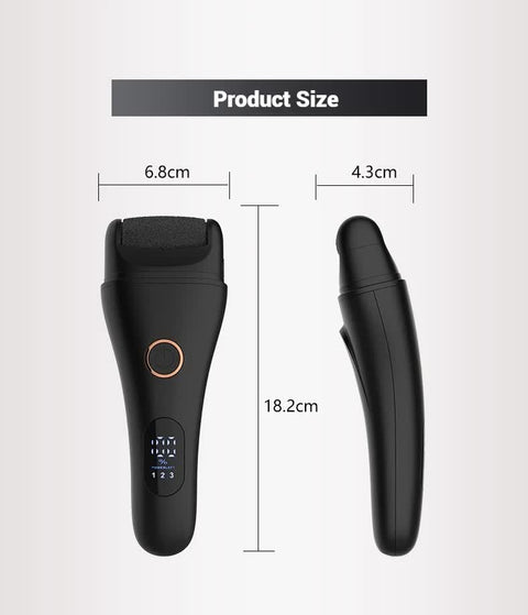 White Professional Electric Foot Callus Remover - Rechargeable Pedicure Tool with 3 Adjustable Speeds, Smart LED Display, and 3 Replaceable Grinding Heads for Smooth Feet