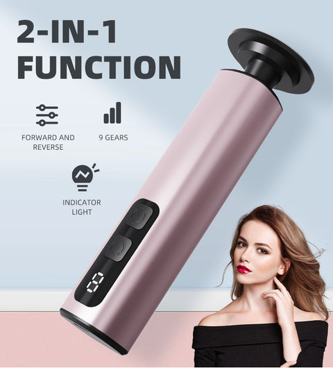 Rose Gold Professional 2-in-1 Electric Foot Callus Remover and Manicure Kit - 9 Speeds Rechargeable Electronic Foot File with LCD Display - Professional Pedicure Tool for Dead Skin and Nail Care