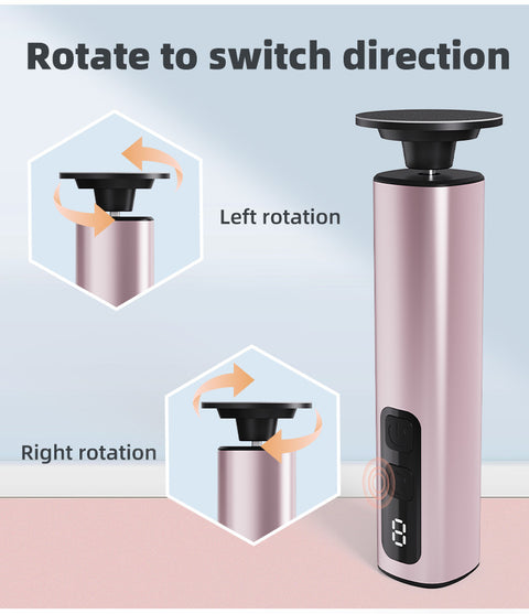 Rose Gold Professional 2-in-1 Electric Foot Callus Remover and Manicure Kit - 9 Speeds Rechargeable Electronic Foot File with LCD Display - Professional Pedicure Tool for Dead Skin and Nail Care