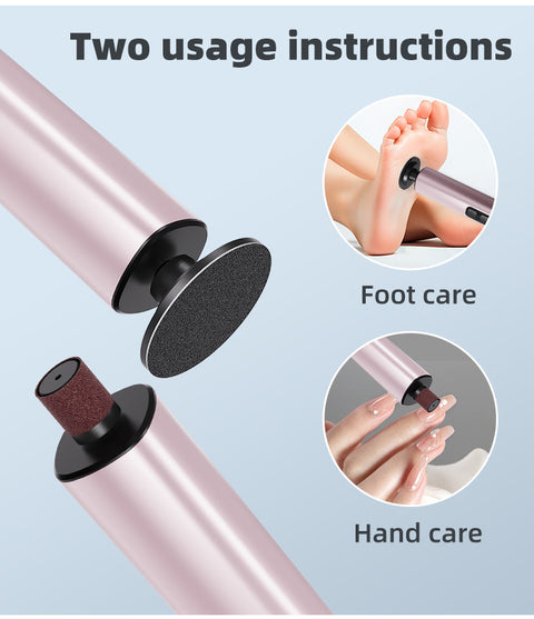 Grey Professional 2-in-1 Electric Foot Callus Remover and Manicure Kit - 9 Speeds Rechargeable Electronic Foot File with LCD Display - Professional Pedicure Tool for Dead Skin and Nail Care