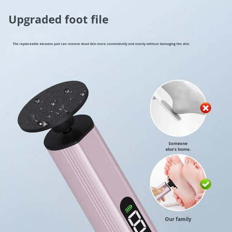Grey Professional 2-in-1 Electric Foot Callus Remover and Manicure Kit - 9 Speeds Rechargeable Electronic Foot File with LCD Display - Professional Pedicure Tool for Dead Skin and Nail Care