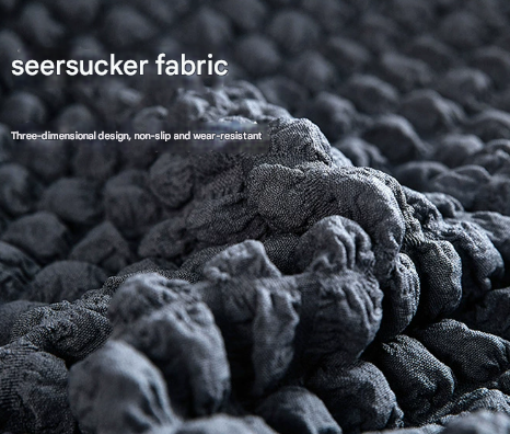 Light Tan Double Sofa Bubble Gauze Sofa Cover with Skirt - Full Elastic Dustproof Double Seater 145-185cm