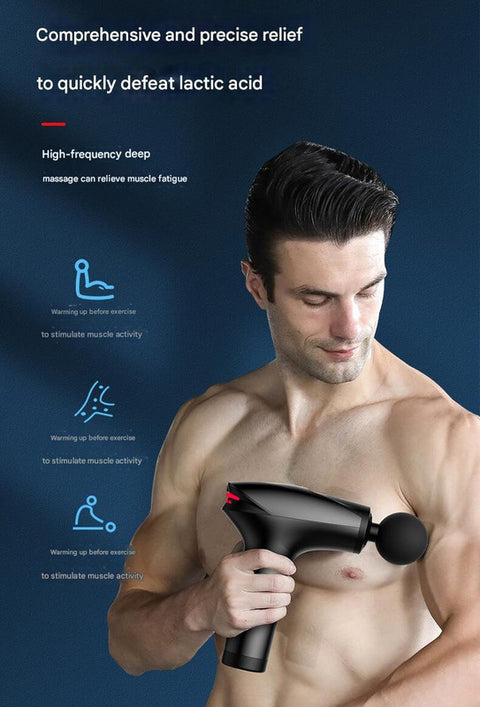Blue Fitness Muscle Relief Gun - Mini, Cold Pack, LED Display