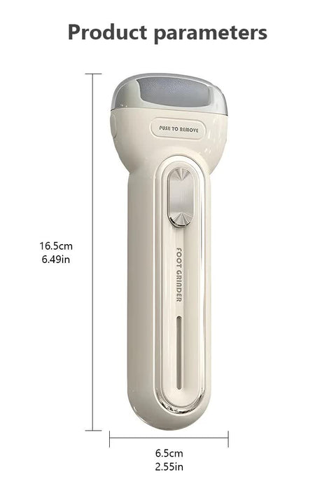 Beige Electric Foot Grinder with USB Charging - Dual-Speed Callus Remover for Smooth, Exfoliated Feet