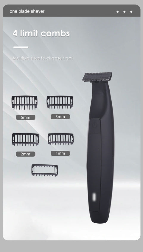 One Blade Electric Shaver for Men - Safe for Sensitive Areas, Wet/Dry Use