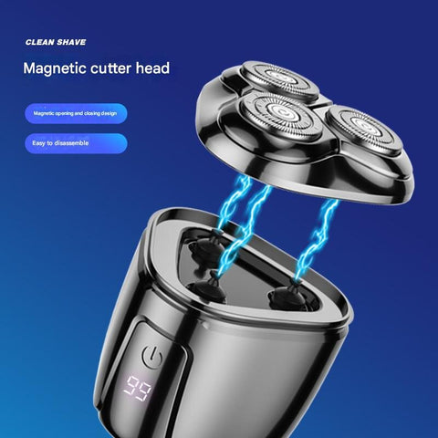 Green Mini Electric Shaver for Men - Portable & Rechargeable Razor for Travel