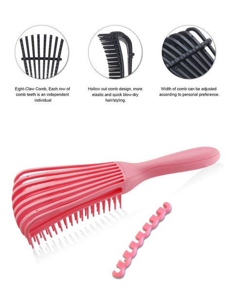 3 - pcs Purple Detangling Brush - Octopus Design for Effortless Hair Care