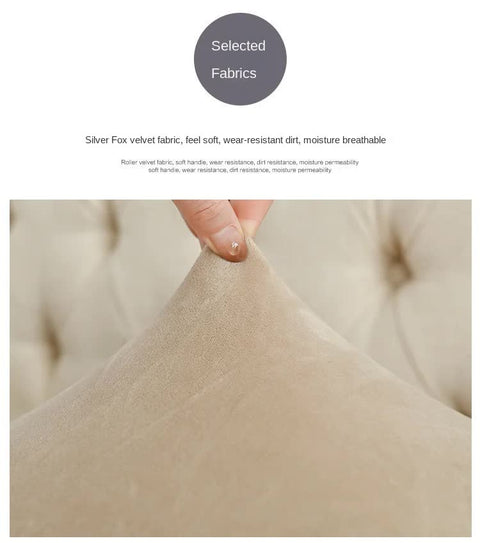 2 Pcs Beige Elegant Polyester Sofa Cover - Full Protection Against Cat Scratches & Wear