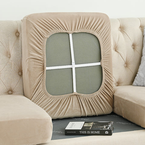 2 Pcs Coffee Elegant Polyester Sofa Cover - Full Protection Against Cat Scratches & Wear