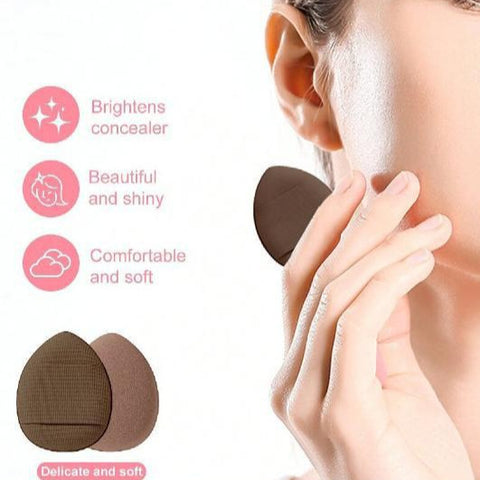 3 * Brown 20 Sets Makeup Sponge Set - Flannel Headband, Crystal Velvet Puffs, Non-Latex Beauty Blenders for Flawless Application