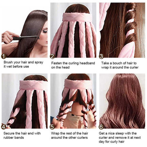 Brown Heatless Octopus Hair Curlers 2-Pack - 50cm Soft Fabric Curling Rods for Effortless, Damage-Free Curls
