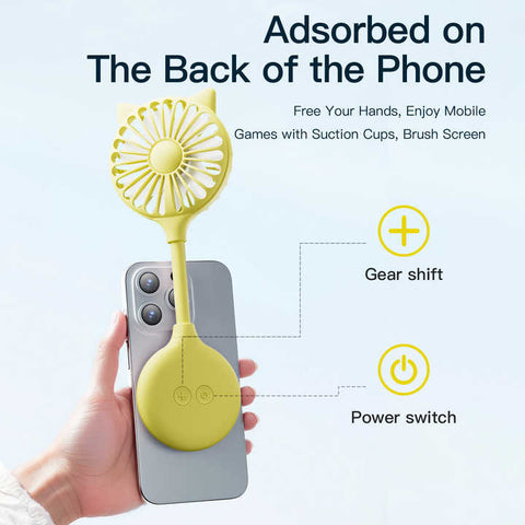 2 Pcs Blue Portable USB Mini Fan with Suction Cup - 360-Degree Adjustable Foldable Desktop Fan with 3 Speed Settings