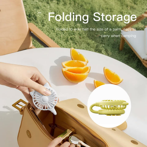 2 Pcs Blue Portable USB Mini Fan with Suction Cup - 360-Degree Adjustable Foldable Desktop Fan with 3 Speed Settings